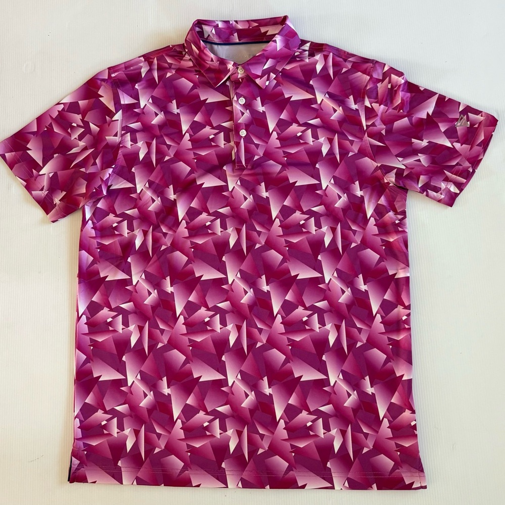 Maelreg Performance Polo‎ Mens M Geometric Stretch Golf Shirt